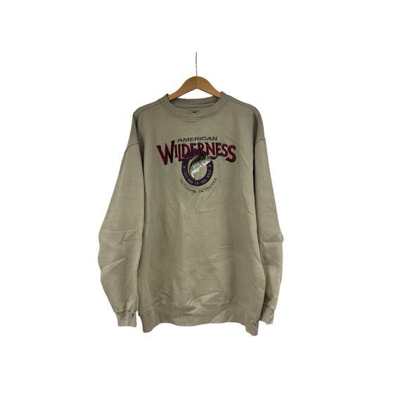 NWT Vtg Great American Mens Wolfs Wilderness Outdoor Crossover Sweatshirt Sz XL - Picture 1 of 7